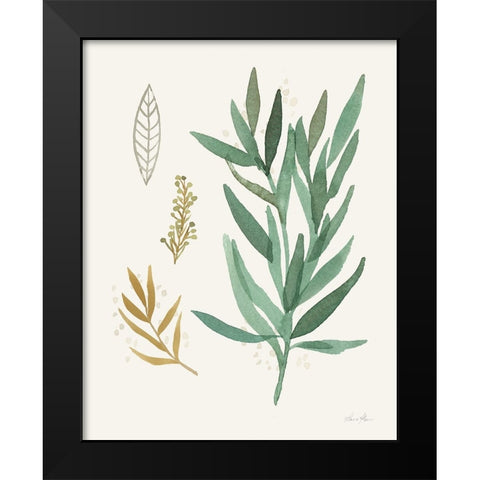 Leaf and Stem IV Black Modern Wood Framed Art Print by Horn, Laura