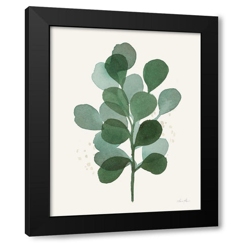 Leaf and Stem V Black Modern Wood Framed Art Print by Horn, Laura