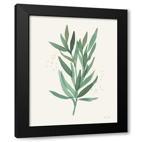 Leaf and Stem VI Black Modern Wood Framed Art Print with Double Matting by Horn, Laura