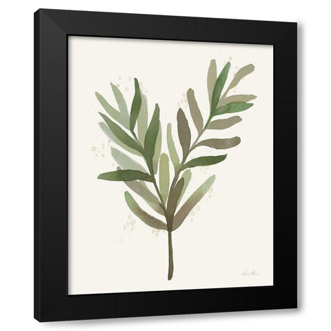 Leaf and Stem VIII Black Modern Wood Framed Art Print with Double Matting by Horn, Laura