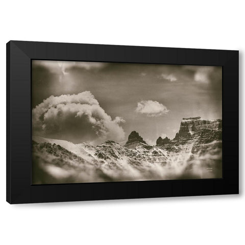 Sepia Peaks Black Modern Wood Framed Art Print by Larson, Nathan