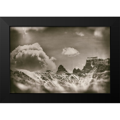 Sepia Peaks Black Modern Wood Framed Art Print by Larson, Nathan