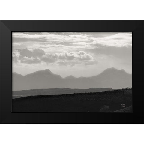 Mountain Layers Black Modern Wood Framed Art Print by Larson, Nathan