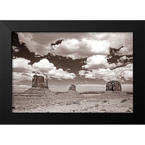 Monument Valley III Sepia Black Modern Wood Framed Art Print by Van Swearingen, Debra
