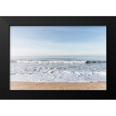 Santa Monica Beach I Black Modern Wood Framed Art Print by Marshall, Laura