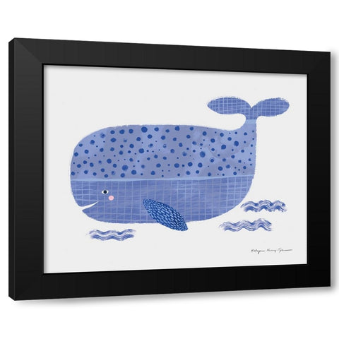 Whale Black Modern Wood Framed Art Print with Double Matting by Kucwaj-Tybur, Kasia
