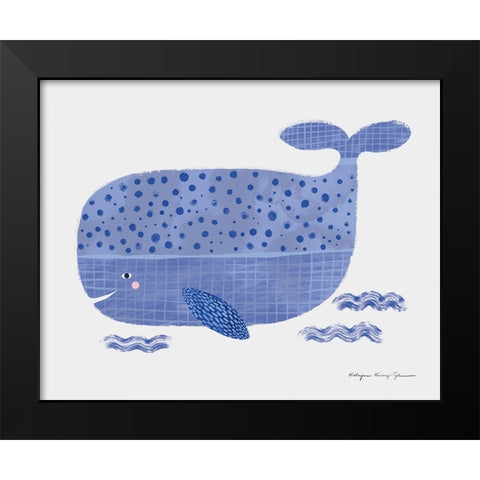 Whale Black Modern Wood Framed Art Print by Kucwaj-Tybur, Kasia