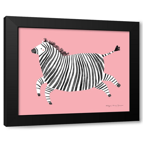 Zebra Black Modern Wood Framed Art Print by Kucwaj-Tybur, Kasia