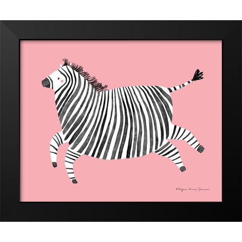 Zebra Black Modern Wood Framed Art Print by Kucwaj-Tybur, Kasia