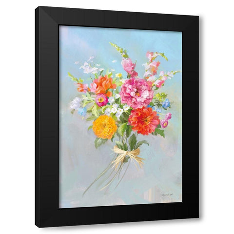 Country Bouquet II v2 Black Modern Wood Framed Art Print with Double Matting by Nai, Danhui