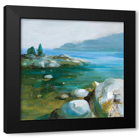 Western Lake I Black Modern Wood Framed Art Print with Double Matting by Nai, Danhui