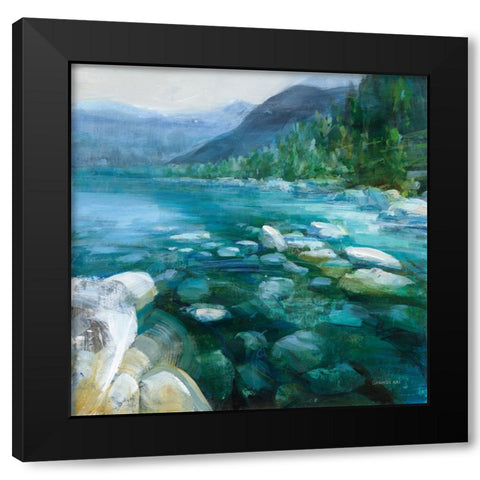 Western Lake II Black Modern Wood Framed Art Print with Double Matting by Nai, Danhui