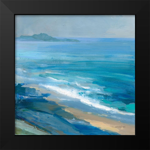 Rocky Shoreline II Black Modern Wood Framed Art Print by Nai, Danhui