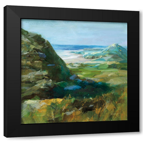 Hidden Beach Black Modern Wood Framed Art Print with Double Matting by Nai, Danhui