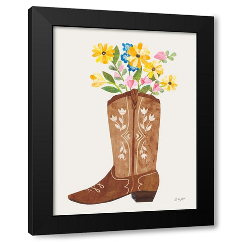 Western Cowgirl Boot VI Black Modern Wood Framed Art Print with Double Matting by Prahl, Courtney