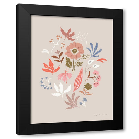 Fleurette I Black Modern Wood Framed Art Print by Kucwaj-Tybur, Kasia