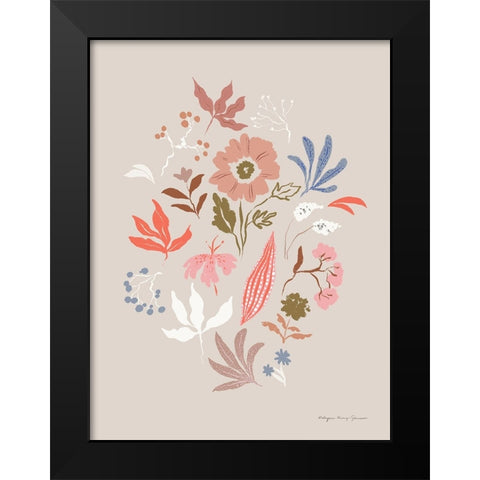 Fleurette I Black Modern Wood Framed Art Print by Kucwaj-Tybur, Kasia