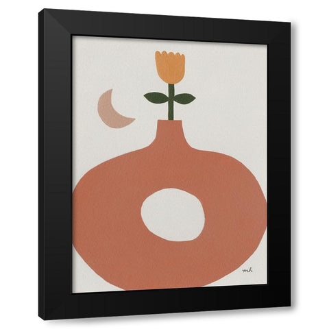 Flora II Black Modern Wood Framed Art Print by Hershey, Moira