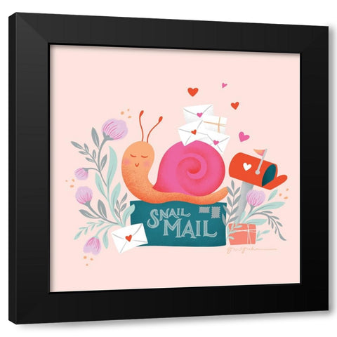 Sweet Hearts III Black Modern Wood Framed Art Print with Double Matting by Graham, Gia