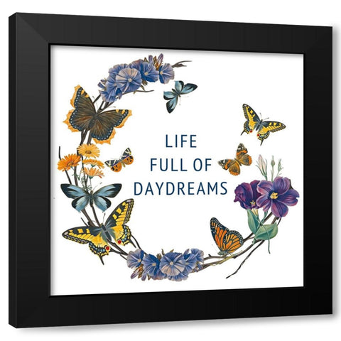 Butterfly Garden I Black Modern Wood Framed Art Print with Double Matting by Portfolio, Wild Apple