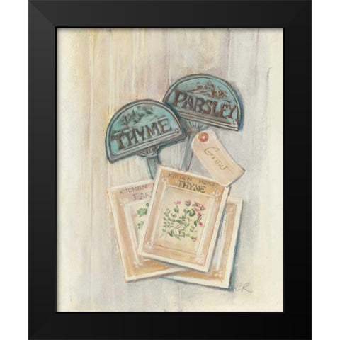 Seed Packs Black Modern Wood Framed Art Print by Rowan, Carol