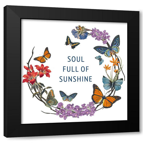 Butterfly Garden II Black Modern Wood Framed Art Print with Double Matting by Portfolio, Wild Apple