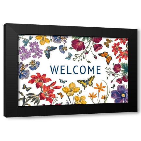 Butterfly Garden V Black Modern Wood Framed Art Print with Double Matting by Portfolio, Wild Apple