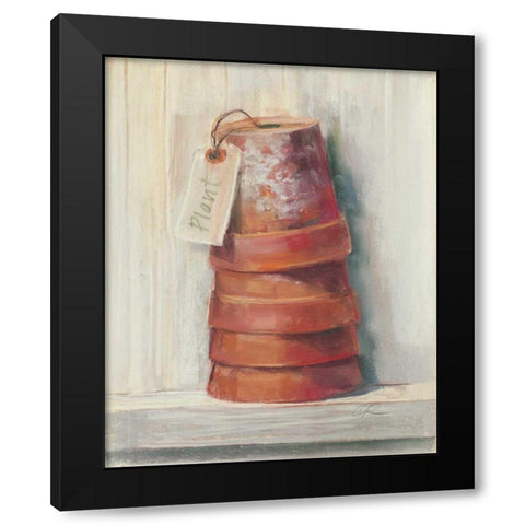 Terracotta Pots Black Modern Wood Framed Art Print with Double Matting by Rowan, Carol