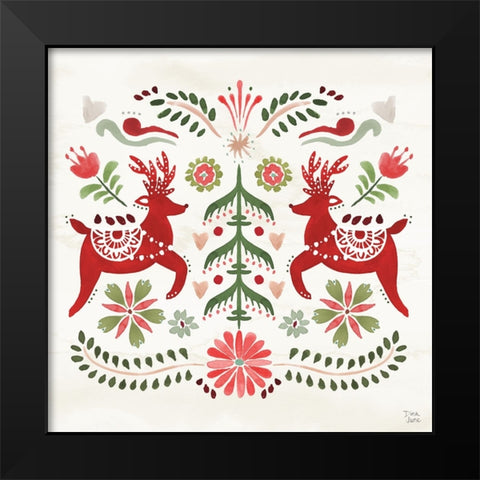 Festive Season II Black Modern Wood Framed Art Print by June, Dina