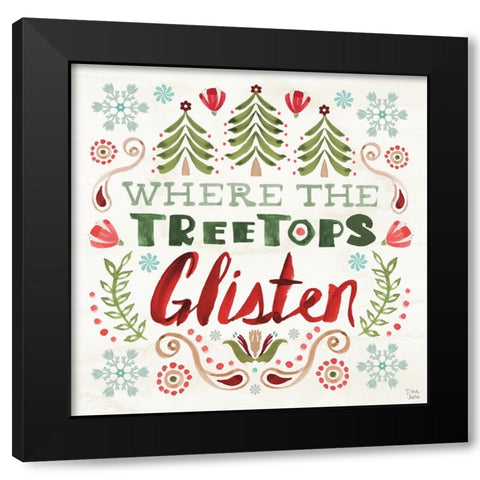 Festive Season V Black Modern Wood Framed Art Print with Double Matting by June, Dina