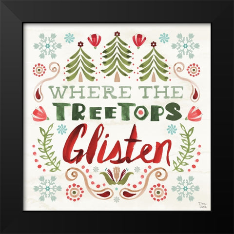 Festive Season V Black Modern Wood Framed Art Print by June, Dina