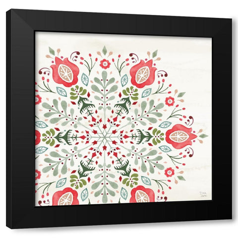 Festive Season VIII Black Modern Wood Framed Art Print by June, Dina
