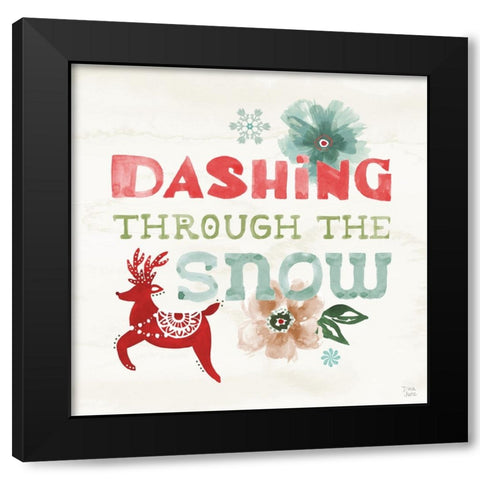 Festive Season X Black Modern Wood Framed Art Print with Double Matting by June, Dina