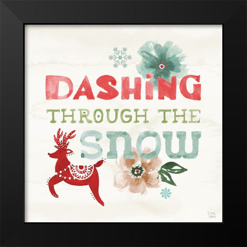 Festive Season X Black Modern Wood Framed Art Print by June, Dina