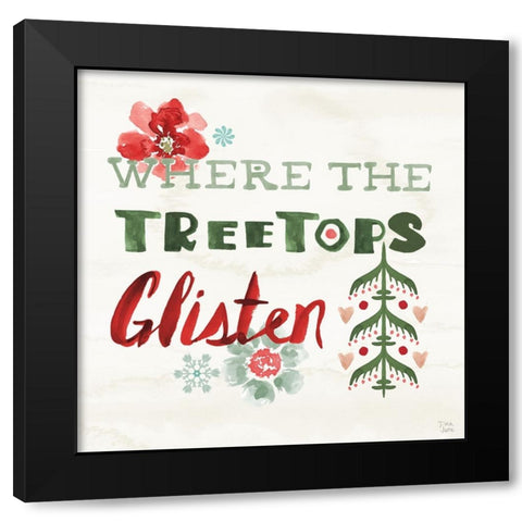 Festive Season XI Black Modern Wood Framed Art Print with Double Matting by June, Dina