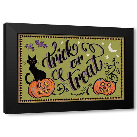 Halloween Expressions I Black Modern Wood Framed Art Print with Double Matting by Penner, Janelle