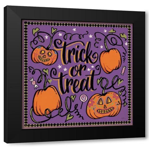 Halloween Expressions II Black Modern Wood Framed Art Print with Double Matting by Penner, Janelle