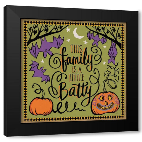 Halloween Expressions III Black Modern Wood Framed Art Print with Double Matting by Penner, Janelle