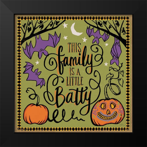 Halloween Expressions III Black Modern Wood Framed Art Print by Penner, Janelle