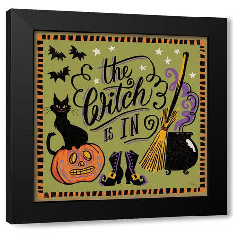 Halloween Expressions IV Black Modern Wood Framed Art Print with Double Matting by Penner, Janelle