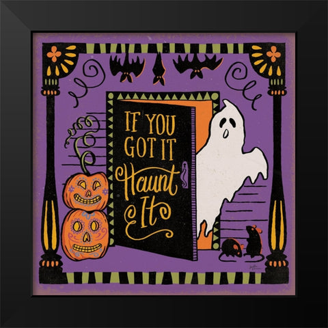 Halloween Expressions V Black Modern Wood Framed Art Print by Penner, Janelle