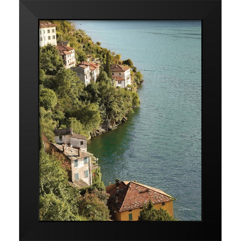 Above Lake Como Black Modern Wood Framed Art Print by Aledanda