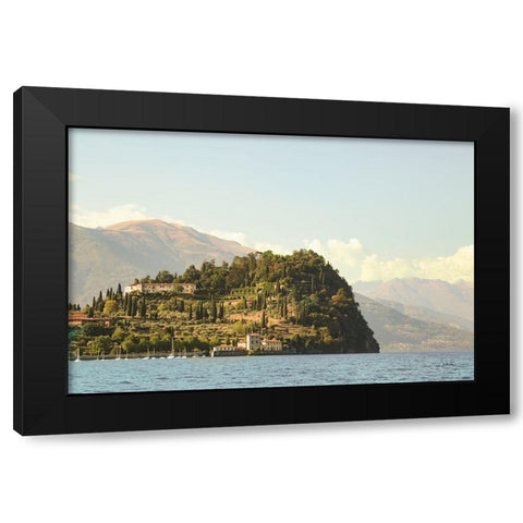 Lake Como Headland Black Modern Wood Framed Art Print with Double Matting by Aledanda