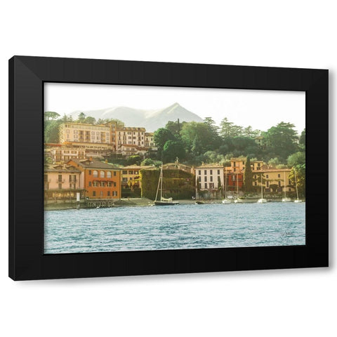 Lake Como Morning Black Modern Wood Framed Art Print with Double Matting by Aledanda