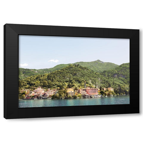Lake Como Village III Black Modern Wood Framed Art Print by Aledanda