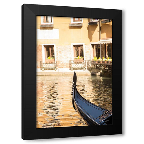 Gondola Reflections Black Modern Wood Framed Art Print by Aledanda