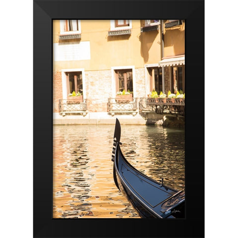 Gondola Reflections Black Modern Wood Framed Art Print by Aledanda