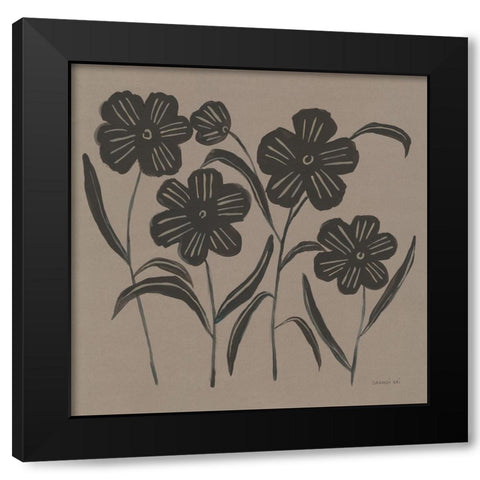 Floral Simplicity I Black Modern Wood Framed Art Print by Nai, Danhui