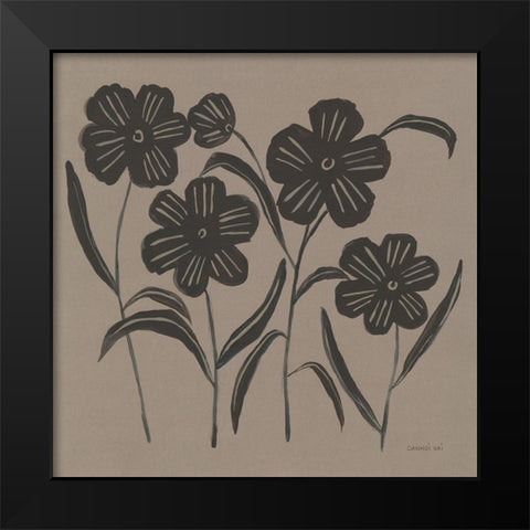 Floral Simplicity I Black Modern Wood Framed Art Print by Nai, Danhui