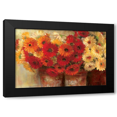 Chelsea Gerberas - Wag Black Modern Wood Framed Art Print with Double Matting by Rowan, Carol